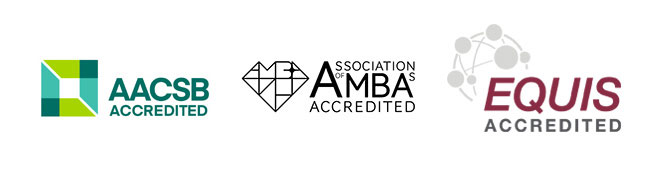 AACSB Accredited, Association of MBAs Accredited, EQUIS Accredited 